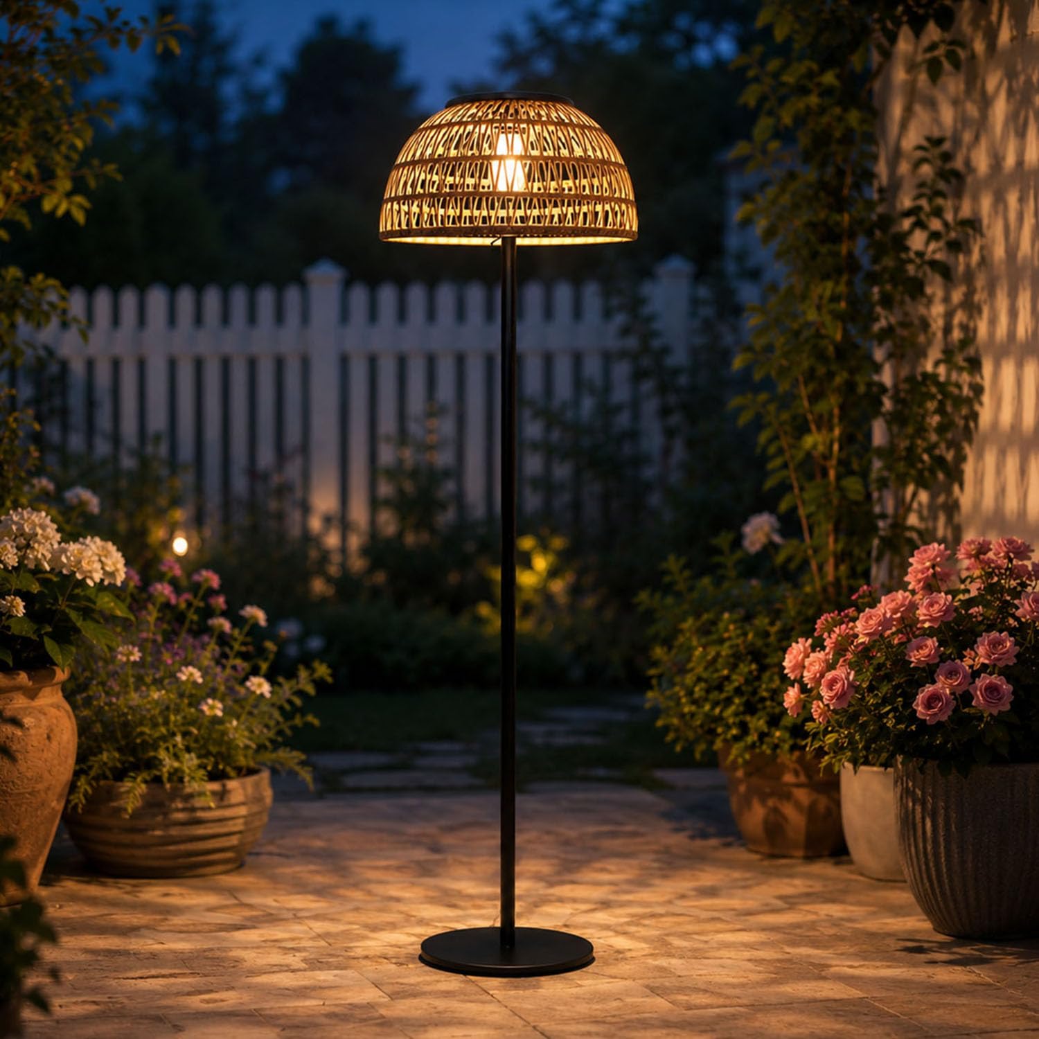 Beige Solar Outdoor Floor Lamp - Solar Lamp 评论和价格