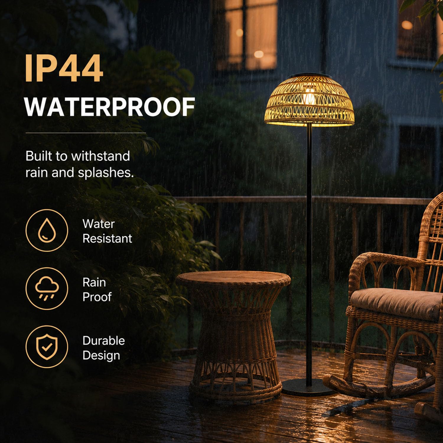 Beige Solar Outdoor Floor Lamp - Solar Lamp 评论和价格