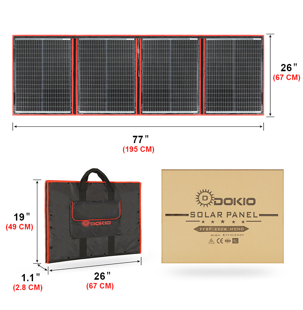 Dokio Brand Flexible Foldable  - Solar Panel 200W 评论和价格
