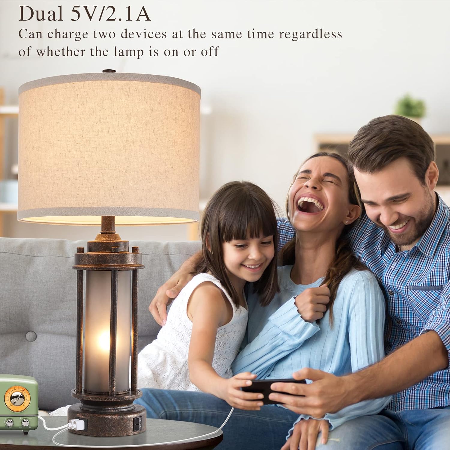 Set of 2 Farmhouse Lamps with  - Solar Lamp 评论和价格
