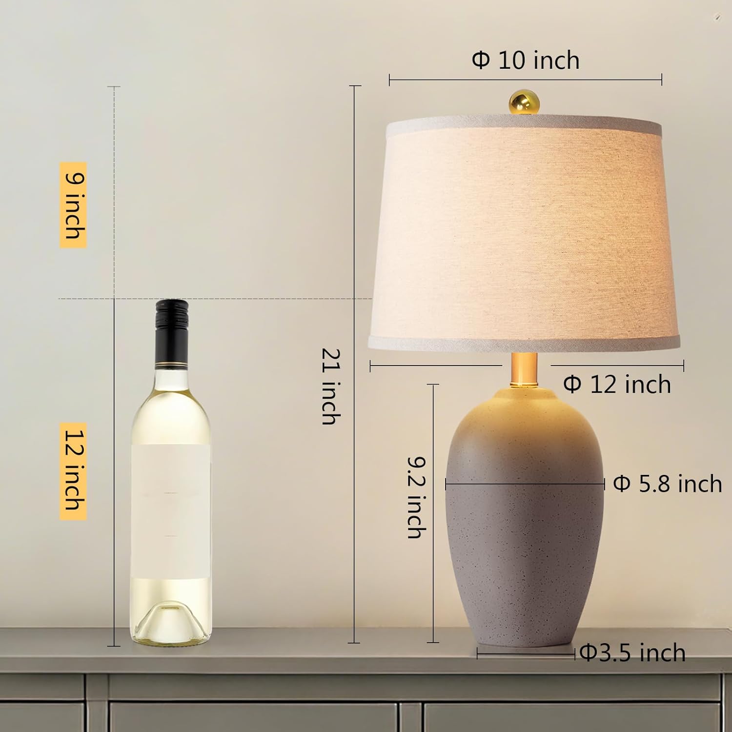 Set of 2 Farmhouse Ceramic Sma - Solar Lamp 评论和价格
